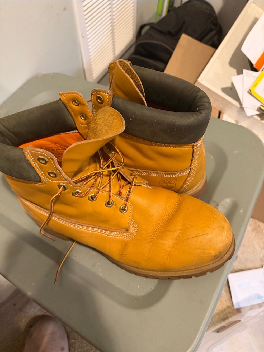Timberland Wheat Tan Leather Work Boots